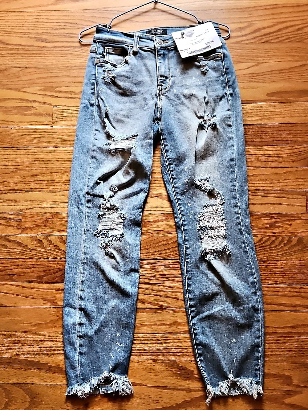 Judy Blue Distressed Skinny Jeans in Blue Waist 1/25